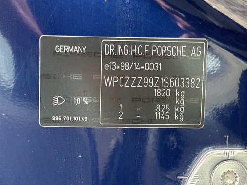 2001 Porsche 911 (996) Carrera 4 Coupe Tiptronic zum Verkauf (Bild 308 von 317)