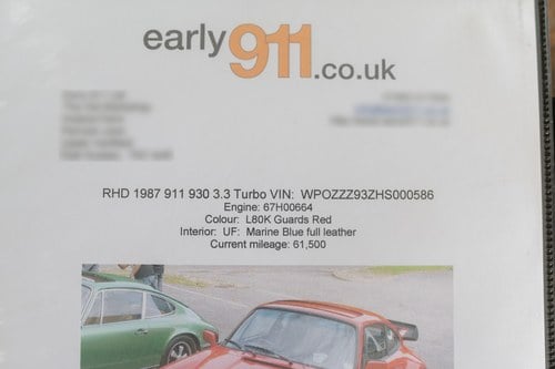 1987 Porsche 911 Turbo (930) à vendre (picture 159 of 222)