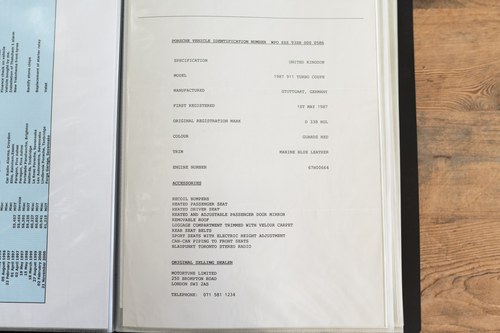 1987 Porsche 911 Turbo (930) à vendre (picture 186 of 222)