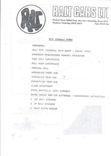 1987 Ralt RT31 Formula 3 Racer For Sale (picture 22 of 32)