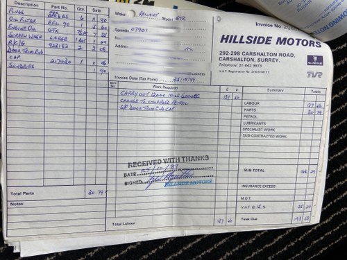 1985 Reliant Scimitar GTC SE8 à vendre (picture 141 of 155)