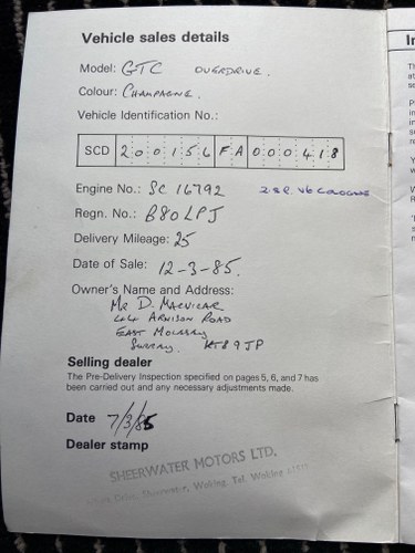 1985 Reliant Scimitar GTC SE8 à vendre (picture 133 of 155)