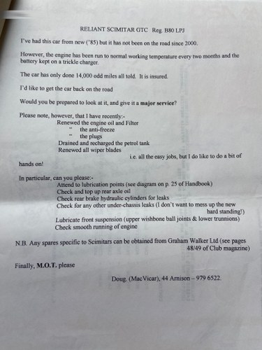 1985 Reliant Scimitar GTC SE8 à vendre (picture 138 of 155)