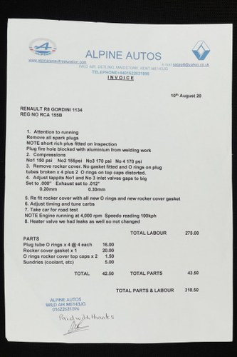 1964 Renault 8 Gordini LHD In vendita (immagine 187 di 187)