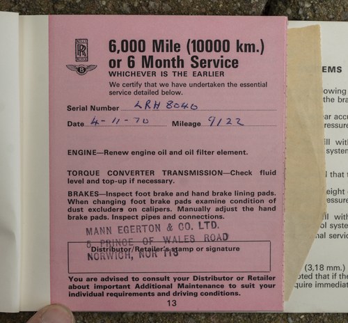 1970 Rolls Royce Shadow 1 Long Wheel Base In vendita (immagine 223 di 248)