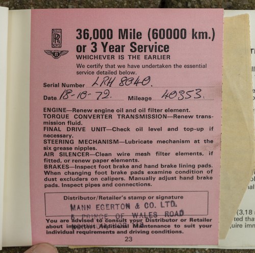 1970 Rolls Royce Shadow 1 Long Wheel Base In vendita (immagine 228 di 248)