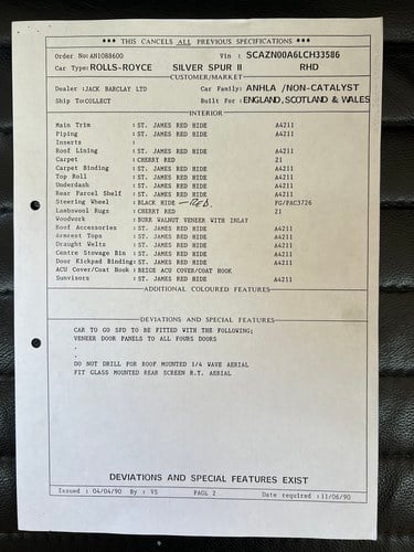 1990 Rolls-Royce Silver Spur MkII In vendita (immagine 68 di 71)