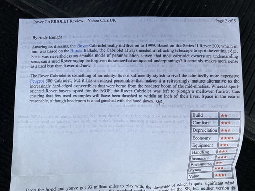 NO RESERVE - 1994 Rover 214 SE Cabriolet In vendita (immagine 202 di 204)