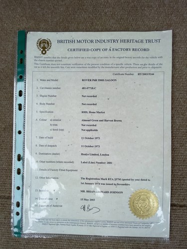 1974 Rover 3500S P6 Estourer For Sale (picture 169 of 177)