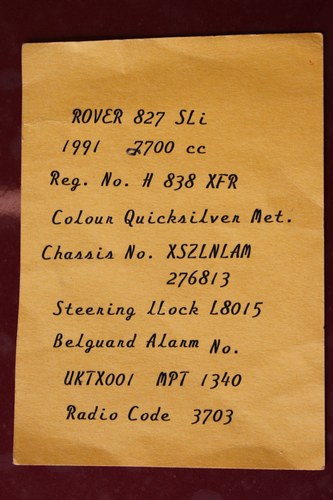 NO RESERVE! 1991 Rover 827 SLi Te koop (foto 103 van 108)