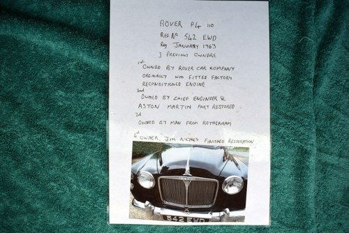1963 Rover P4 110 In vendita (immagine 154 di 160)