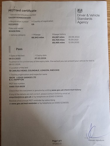 1994 Rover Mini 35 Te koop (foto 118 van 119)