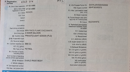 1990 Rover Mini Flame zum Verkauf (Bild 128 von 131)