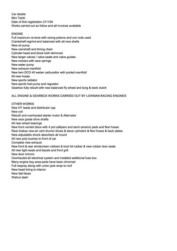 1994 Rover Mini Tahiti zum Verkauf (Bild 156 von 163)