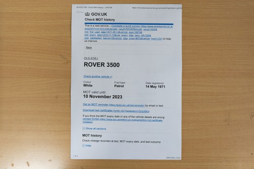 1971 Rover P6 3500 V8 à vendre (picture 211 of 227)