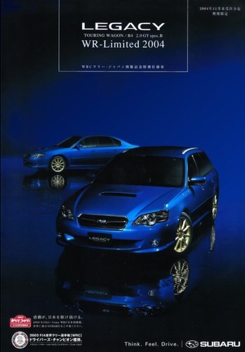 2004 Subaru Legacy Touring GT 2.0 Spec B WR Limited Edition Auto In vendita (immagine 145 di 148)