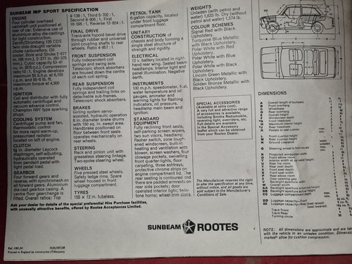 1967 Sunbeam Imp Sport Te koop (foto 124 van 128)