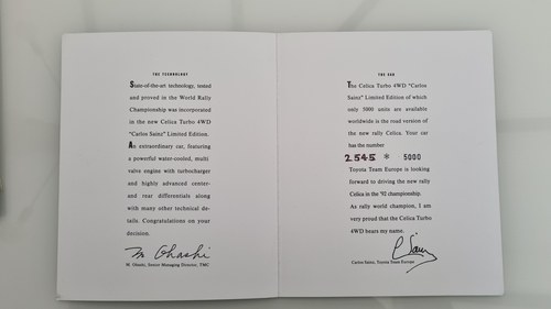 1993 Toyota Celica GT4 Turbo Carlos Sainz Edition In vendita (immagine 116 di 122)