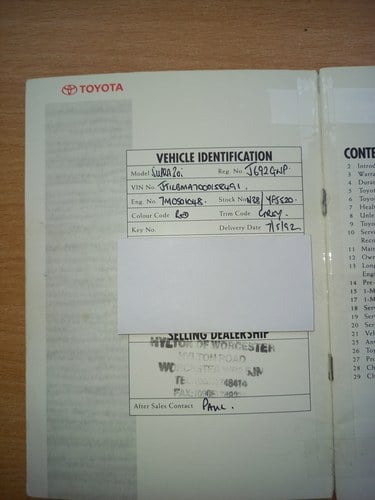 1992 Toyota Supra Mk3 3.0i Manual (A70) à vendre (picture 224 of 240)