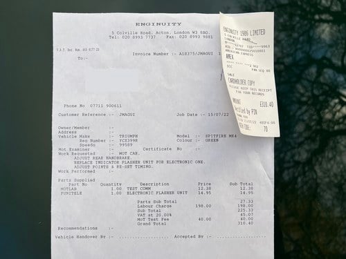 1977 Triumph Spitfire 1500 In vendita (immagine 152 di 166)