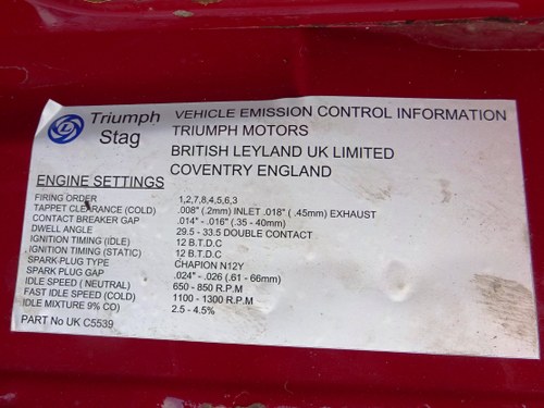 1976 Triumph Stag à vendre (picture 144 of 162)