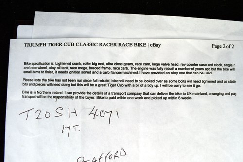 1957 Triumph 200cc Tiger Cub Racer En venta (imagen 63 de 72)
