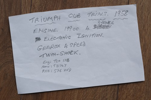 1958 Triumph Tiger Cub Trials Te koop (foto 75 van 80)