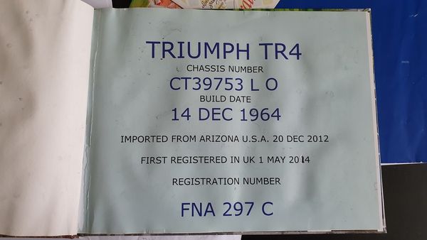 1964 Triumph TR4 For Sale (picture :index of 163)