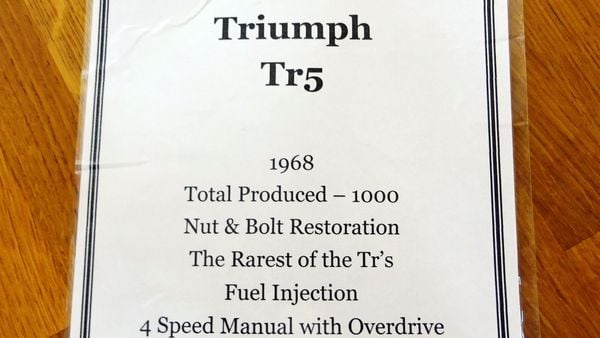 1968 Triumph TR5 PI Overdrive For Sale (picture :index of 140)