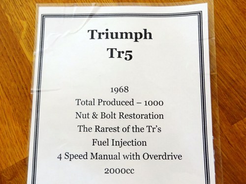 1968 Triumph TR5 PI Overdrive zum Verkauf (Bild 139 von 145)