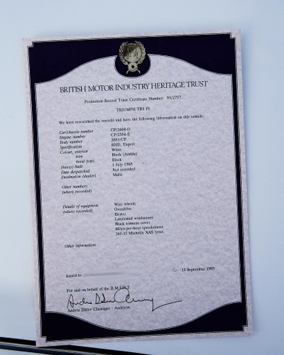 1968 Triumph TR5 PI (RHD) For Sale (picture 86 of 88)