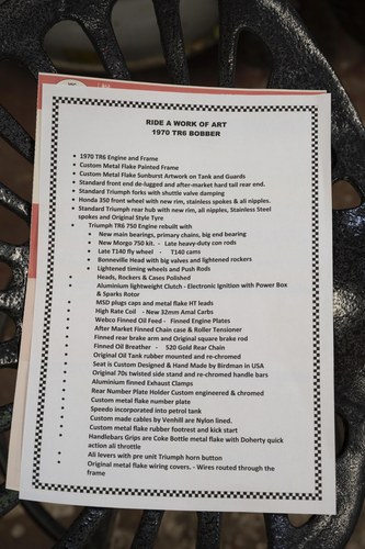 1969 Triumph TR6 8 Ball Bobber à vendre (picture 71 of 71)