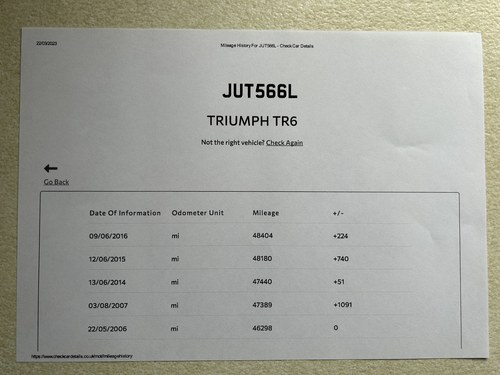 1973 Triumph TR6 PI Roadster à vendre (picture 305 of 305)