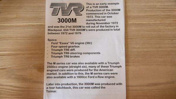 1972 TVR 3000M For Sale (picture :index of 150)