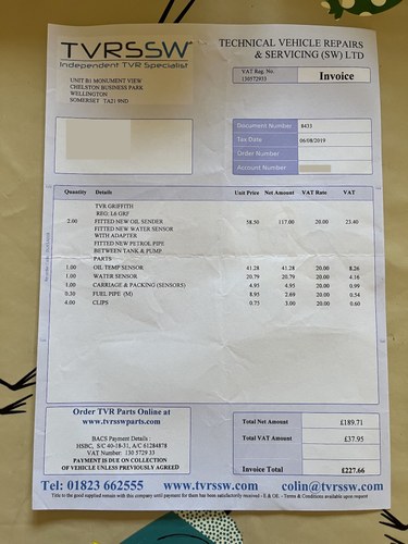 1993 TVR Griffith zum Verkauf (Bild 211 von 221)