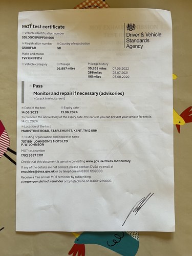 1993 TVR Griffith zum Verkauf (Bild 193 von 221)