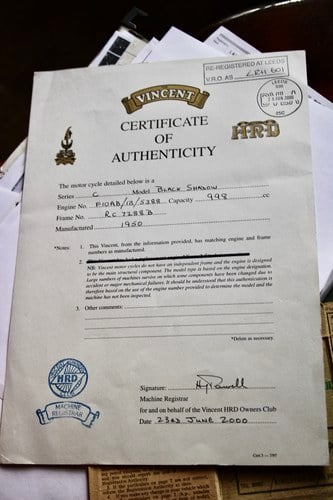 1950 Vincent Black Shadow In vendita (immagine 45 di 48)