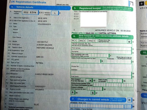 1975 Volkswagen 1303 Super Beetle In vendita (immagine 109 di 109)