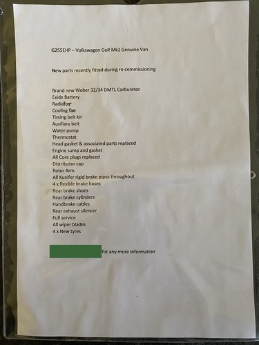 1989 Volkswagen Golf Van zum Verkauf (Bild 135 von 142)