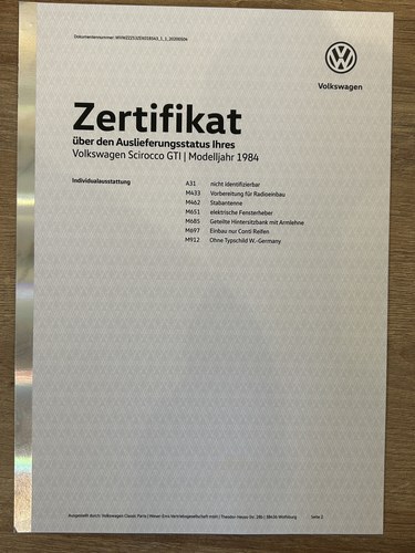 1985 Volkswagen Scirocco GTI LHD In vendita (immagine 292 di 295)