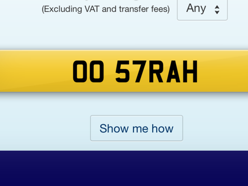 2007 Number Plate - Attention sarah For Sale