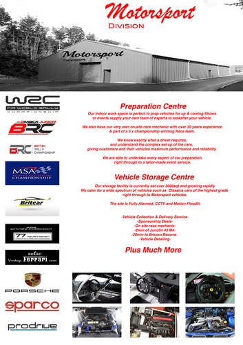 Motorsport Division Preparation & Storage Centre In vendita