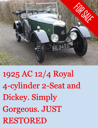 1925 AC Royal 11.9hp 4-cylinder Two-Seat and Dickey : SUPERB In vendita