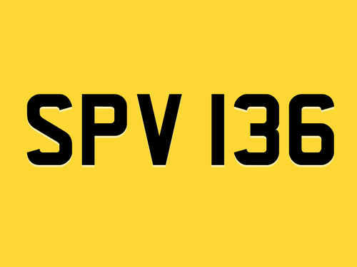 Spv136 captain scarlet shelvoke number plate For Sale
