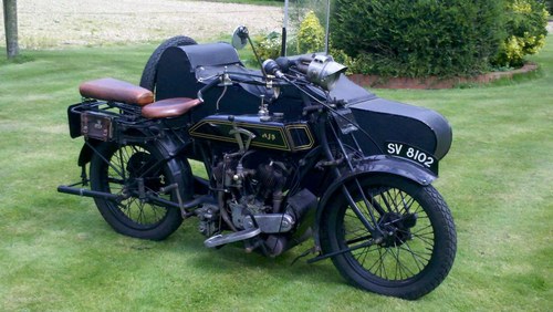 1921 AJS Model D and sidecar In vendita