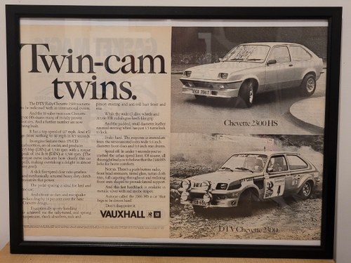 1973 Original 1979 Vauxhall Chevette Framed Advert For Sale