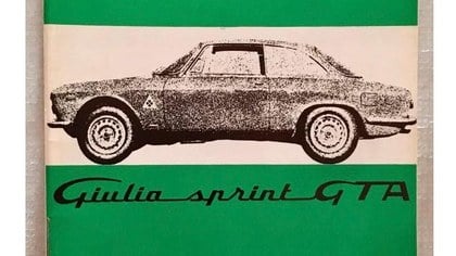 Original Owner Manual Giulia GTA 1600