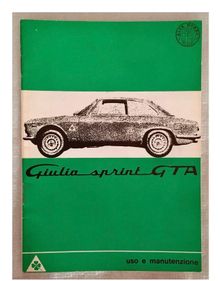 Picture of Original Owner Manual Giulia GTA 1600