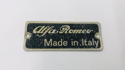 Original Type Plates Alfa Romeo