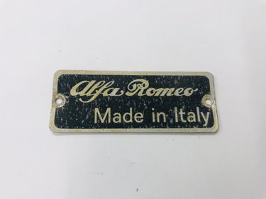 Picture of Original Type Plates Alfa Romeo
